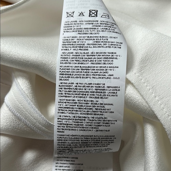 Emporio Armani Envers Satin White 3/4 Sleeves Tunic Blouse NWT Size IT 50 US 14 - Picture 9 of 13